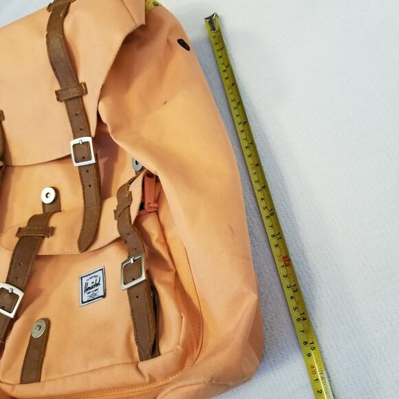Herschel Poly Backpack For Unisex Salmon Apricot Pink Small Bag Bright Canvas - Picture 16 of 16